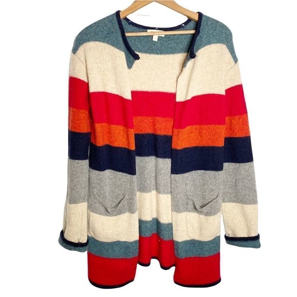 Monsoon Multicolor Striped Lambswool Sweater Cardigan - Picture 2 of 9